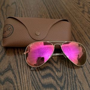 Ray-Ban Polarized Pink Aviator Flash Lenses